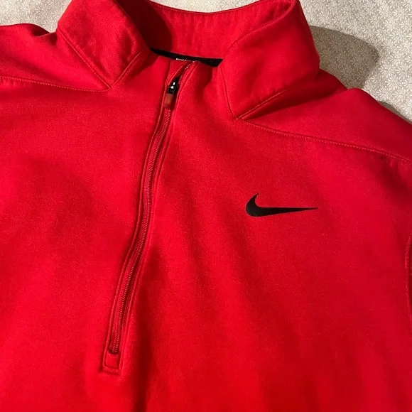 NIKE GOLF Red Quarter Zip Pullover sz M - Picture 4 of 9